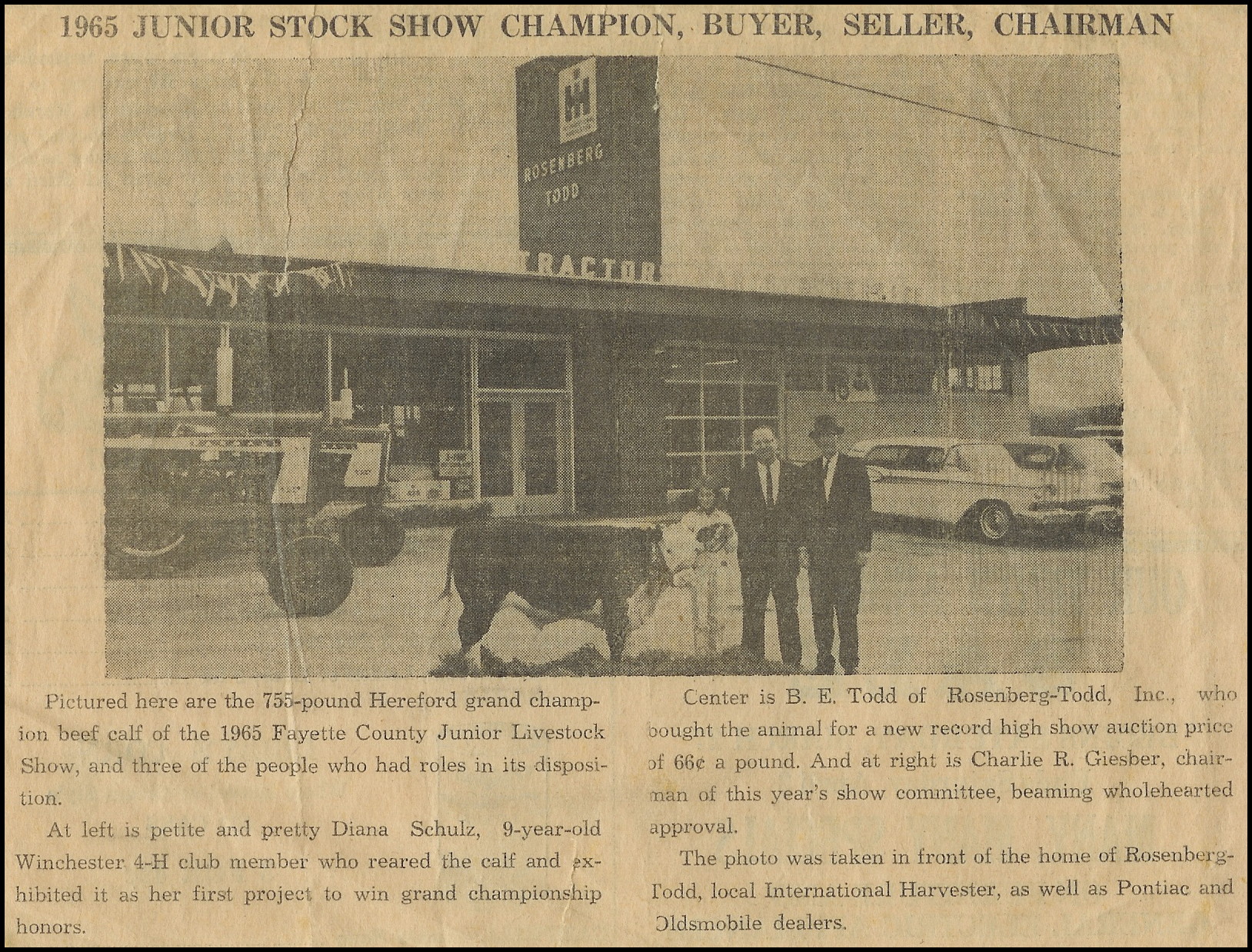 Rosenberg-Todd, Inc. ~ 427 West Travis
                            Street ~ La Grange, Texas